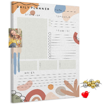 Pin board Colorful planner with abstract shapes