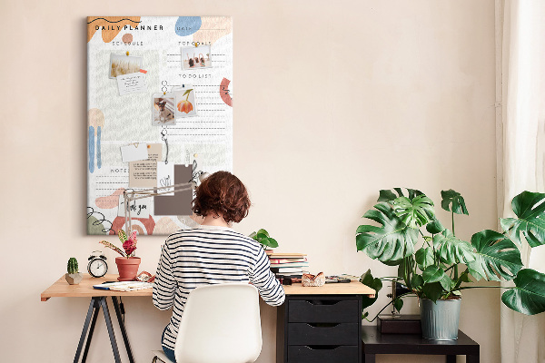 Pin board Colorful planner with abstract shapes