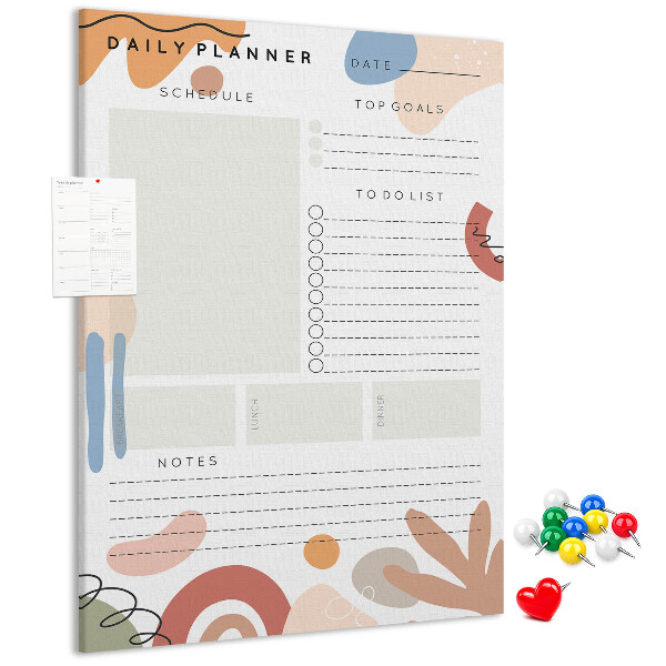 Pin board Colorful planner with abstract shapes