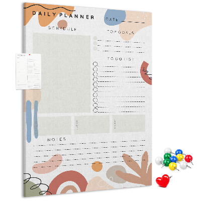 Pin board Colorful planner with abstract shapes