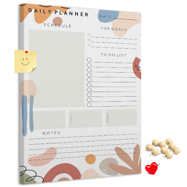 Pin board Colorful planner with abstract shapes