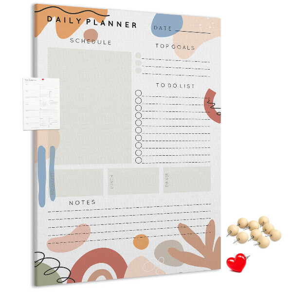 Pin board Colorful planner with abstract shapes