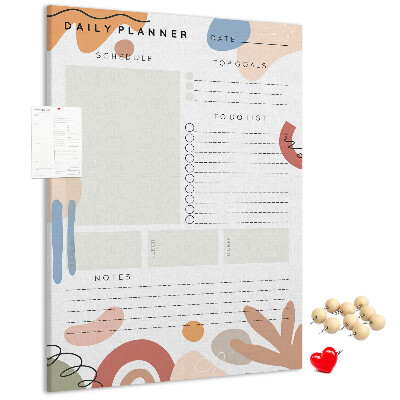 Pin board Colorful planner with abstract shapes
