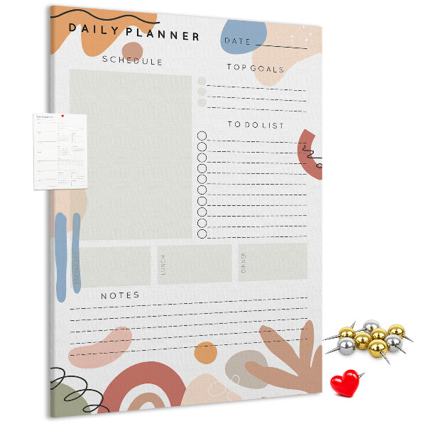 Pin board Colorful planner with abstract shapes