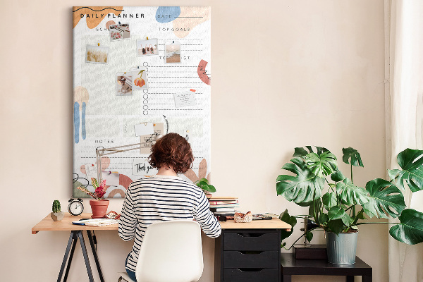 Pin board Colorful planner with abstract shapes