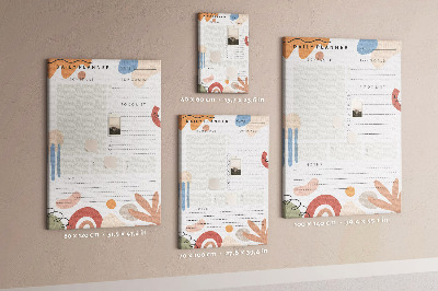 Pin board Colorful planner with abstract shapes
