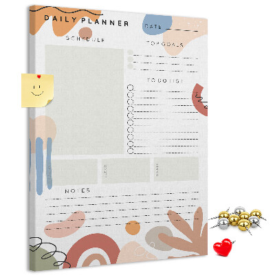 Pin board Colorful planner with abstract shapes