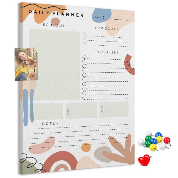Pin board Colorful planner with abstract shapes