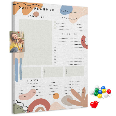 Pin board Colorful planner with abstract shapes