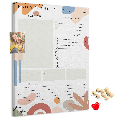 Pin board Colorful planner with abstract shapes