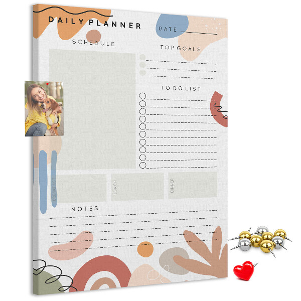 Pin board Colorful planner with abstract shapes