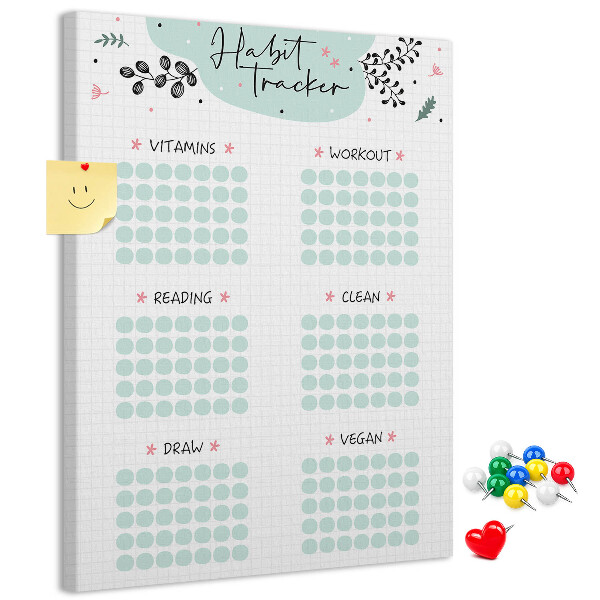 Memo cork board Minimalist Habit Tracking