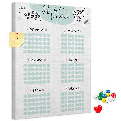 Memo cork board Minimalist Habit Tracking