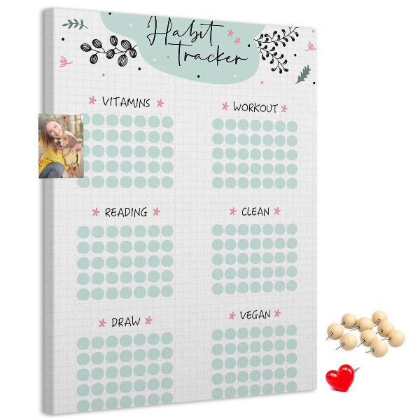 Memo cork board Minimalist Habit Tracking