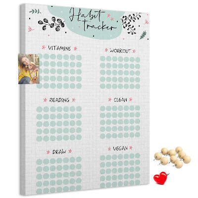Memo cork board Minimalist Habit Tracking