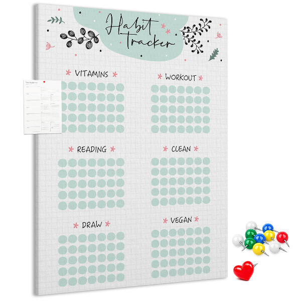 Memo cork board Minimalist Habit Tracking