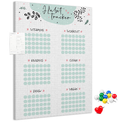 Memo cork board Minimalist Habit Tracking
