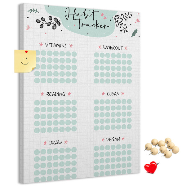 Memo cork board Minimalist Habit Tracking