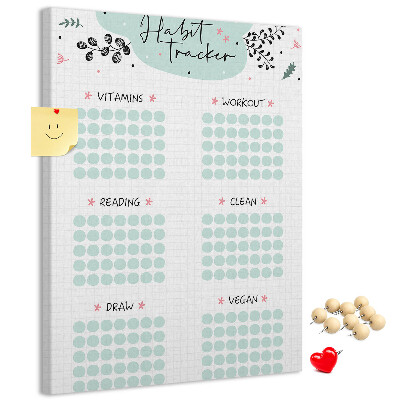 Memo cork board Minimalist Habit Tracking