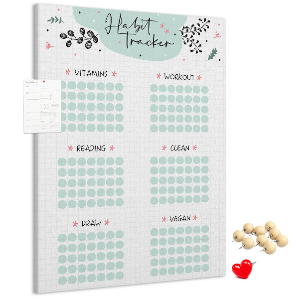 Memo cork board Minimalist Habit Tracking