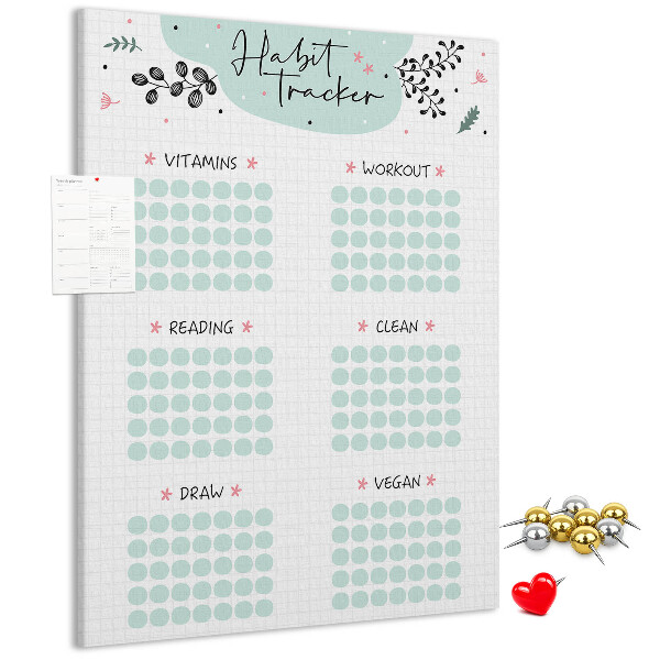 Memo cork board Minimalist Habit Tracking