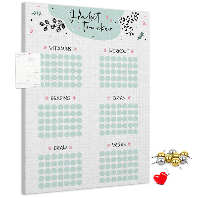 Memo cork board Minimalist Habit Tracking