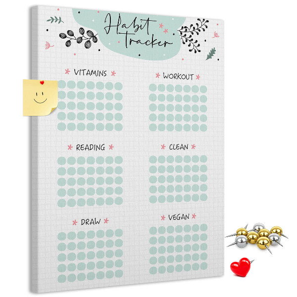 Memo cork board Minimalist Habit Tracking