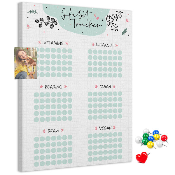 Memo cork board Minimalist Habit Tracking
