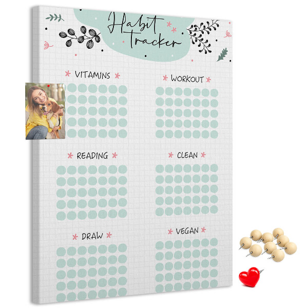 Memo cork board Minimalist Habit Tracking