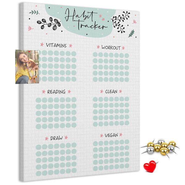 Memo cork board Minimalist Habit Tracking