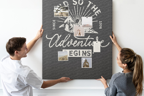 Pin board Mountains and adventure in vintage style