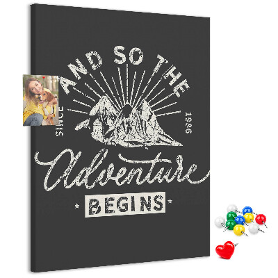 Pin board Mountains and adventure in vintage style