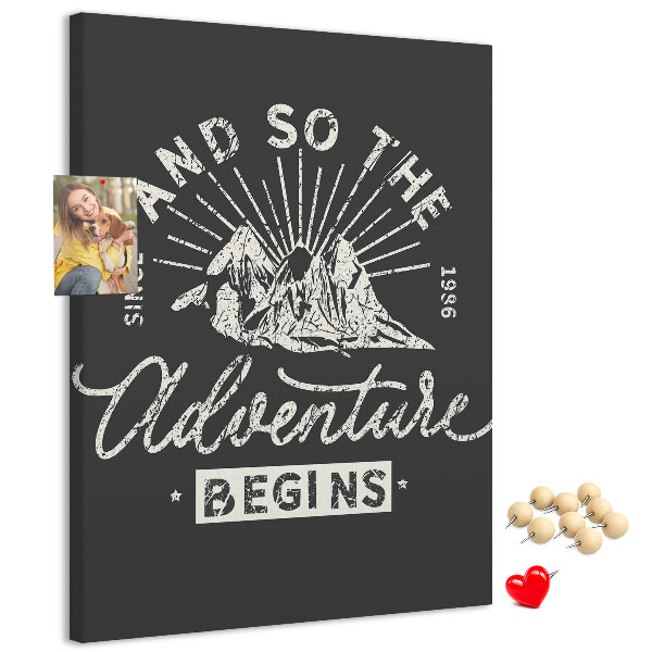 Pin board Mountains and adventure in vintage style