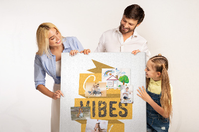 Wall cork memo board Positive vibes in stylish graphics