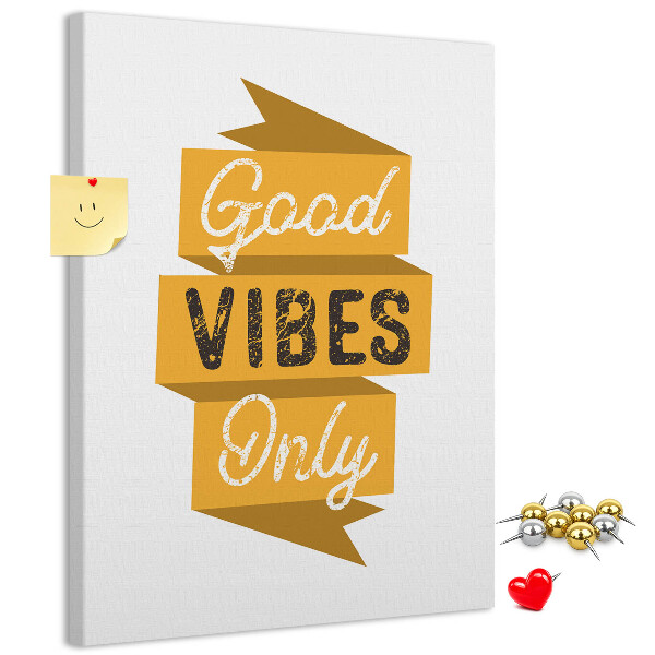 Wall cork memo board Positive vibes in stylish graphics