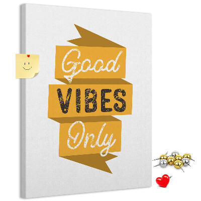 Wall cork memo board Positive vibes in stylish graphics