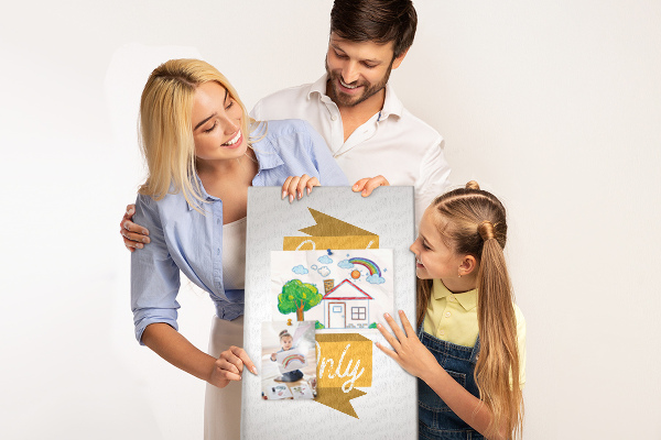 Wall cork memo board Positive vibes in stylish graphics