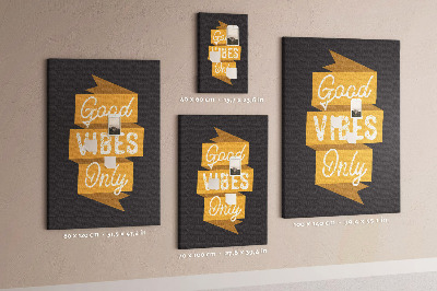 Memo cork board Positive vibes on a dark background