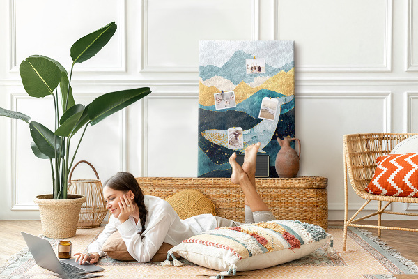 Pin board A whale among the mountainous ocean waves