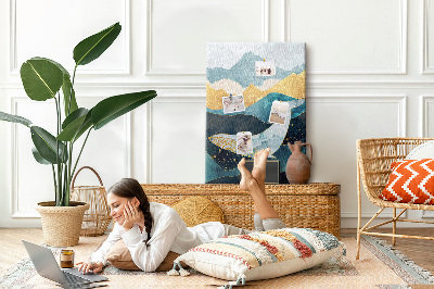Pin board A whale among the mountainous ocean waves