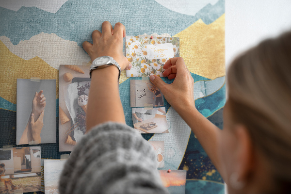 Pin board A whale among the mountainous ocean waves