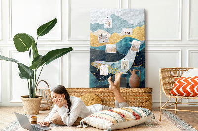 Pin board A whale among the mountainous ocean waves