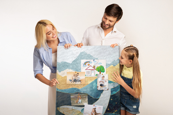 Pin board A whale among the mountainous ocean waves