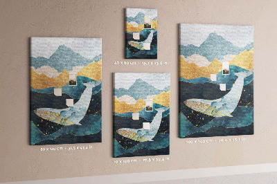 Pin board A whale among the mountainous ocean waves