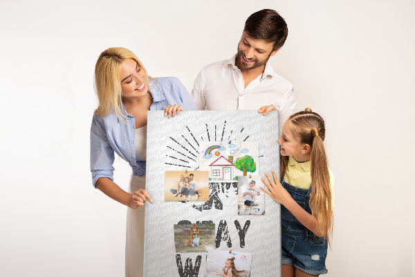 Memo cork board Mountains with sun rays in the background