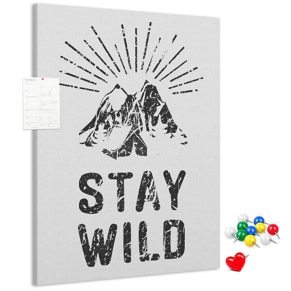 Memo cork board Mountains with sun rays in the background