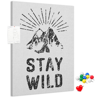 Memo cork board Mountains with sun rays in the background