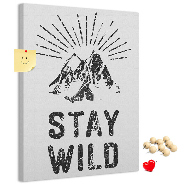 Memo cork board Mountains with sun rays in the background