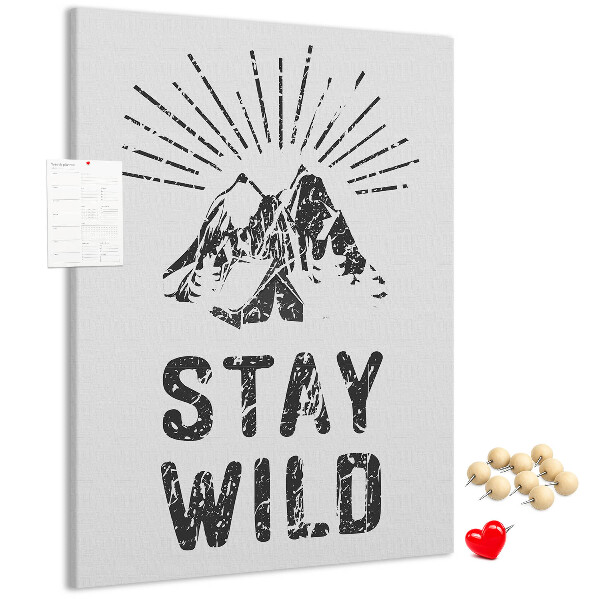 Memo cork board Mountains with sun rays in the background