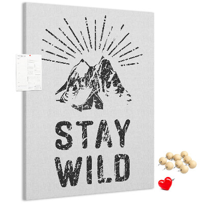 Memo cork board Mountains with sun rays in the background